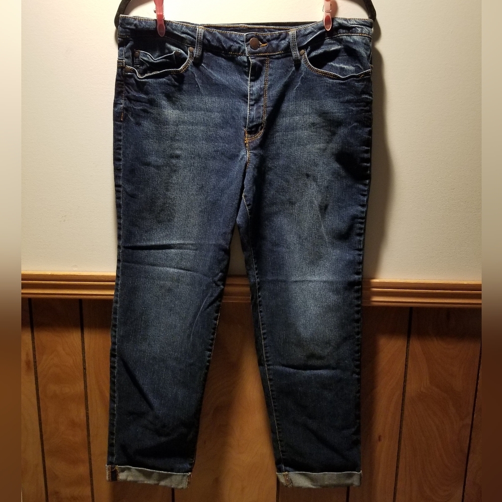 🍭Max Jeans branded boyfriend style denim with folded bottom hem